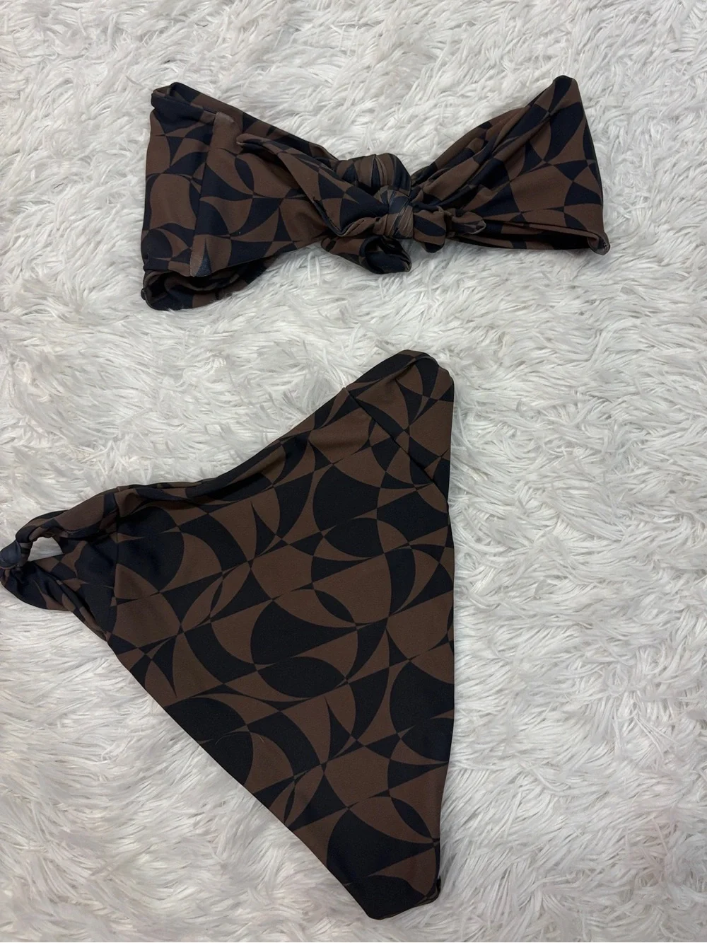 Skatie Brown Printed Bikini Set